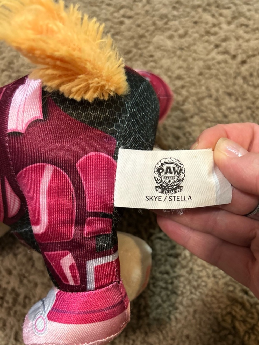 Paw Patrol Skye Pink and Yellow Plush Doll - Picture 4 of 4